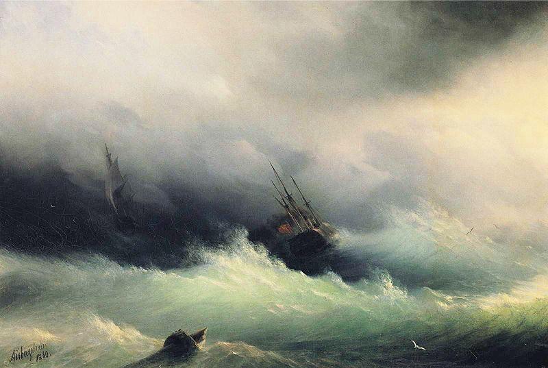 Ivan Aivazovsky Ships in a Storm China oil painting art